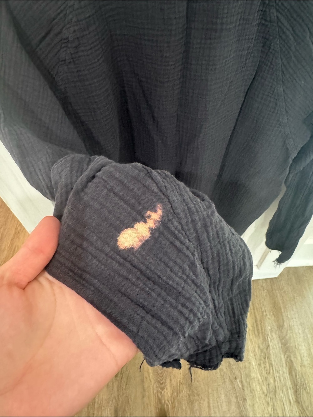 Free People Black Button-Front Gauze Shirt - Picture 4 of 4